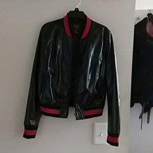 Black patent leather jacket